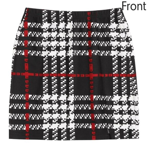 Stylish Black and Red Patterned Skirt - Picture 1 of 4